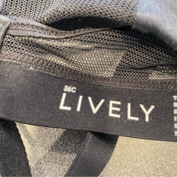 Lively Black Bra 36C Soft Demi Cup Wireless T-Shirt Bra - Picture 6 of 6